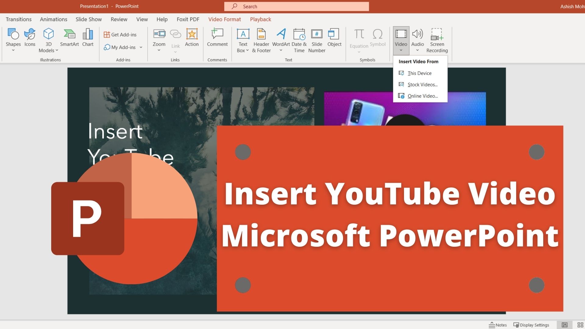 insert video into powerpoint for mac from youtube